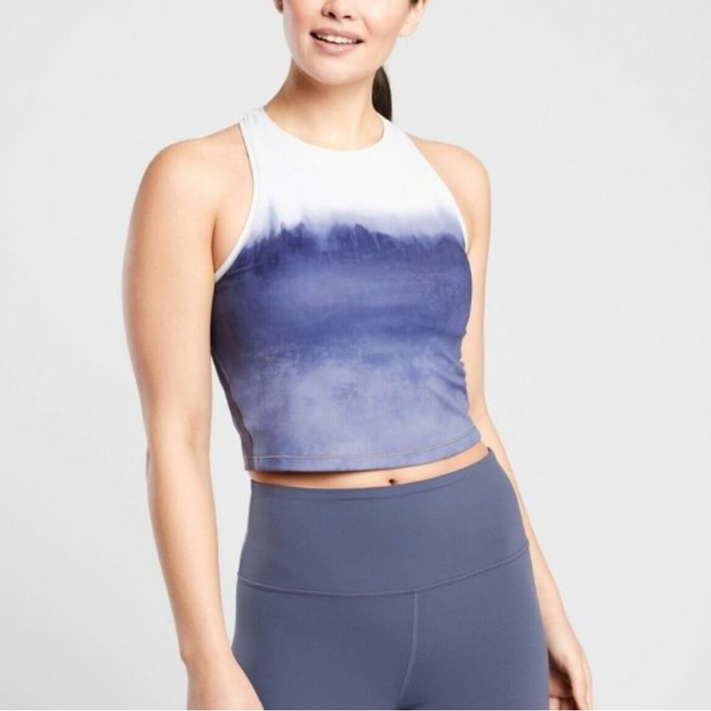 Athleta SHANTI WATERCOLOR STRIPE CROP TANK